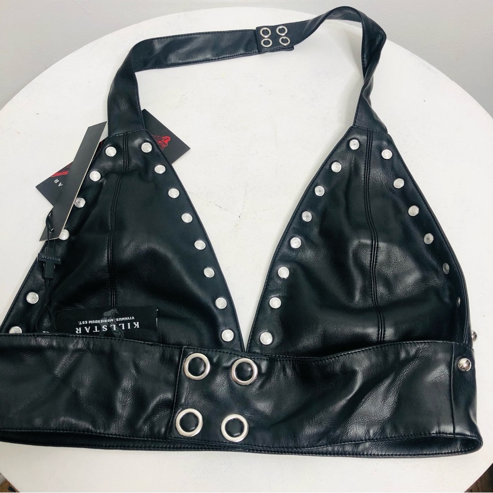 Killstar Black Embellished studded Cut Out Crop Alisse Bralet Top SZ S. G1 - Picture 4 of 13